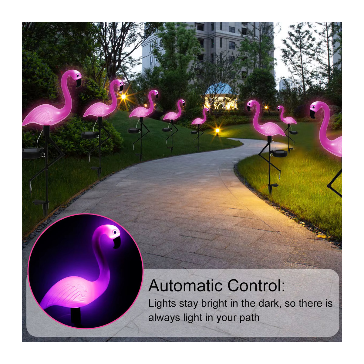 Rosa Flamingo Solarleuchte LED Garten Dekoration Wasserdicht für Terrasse und Gehweg - Bild 3
