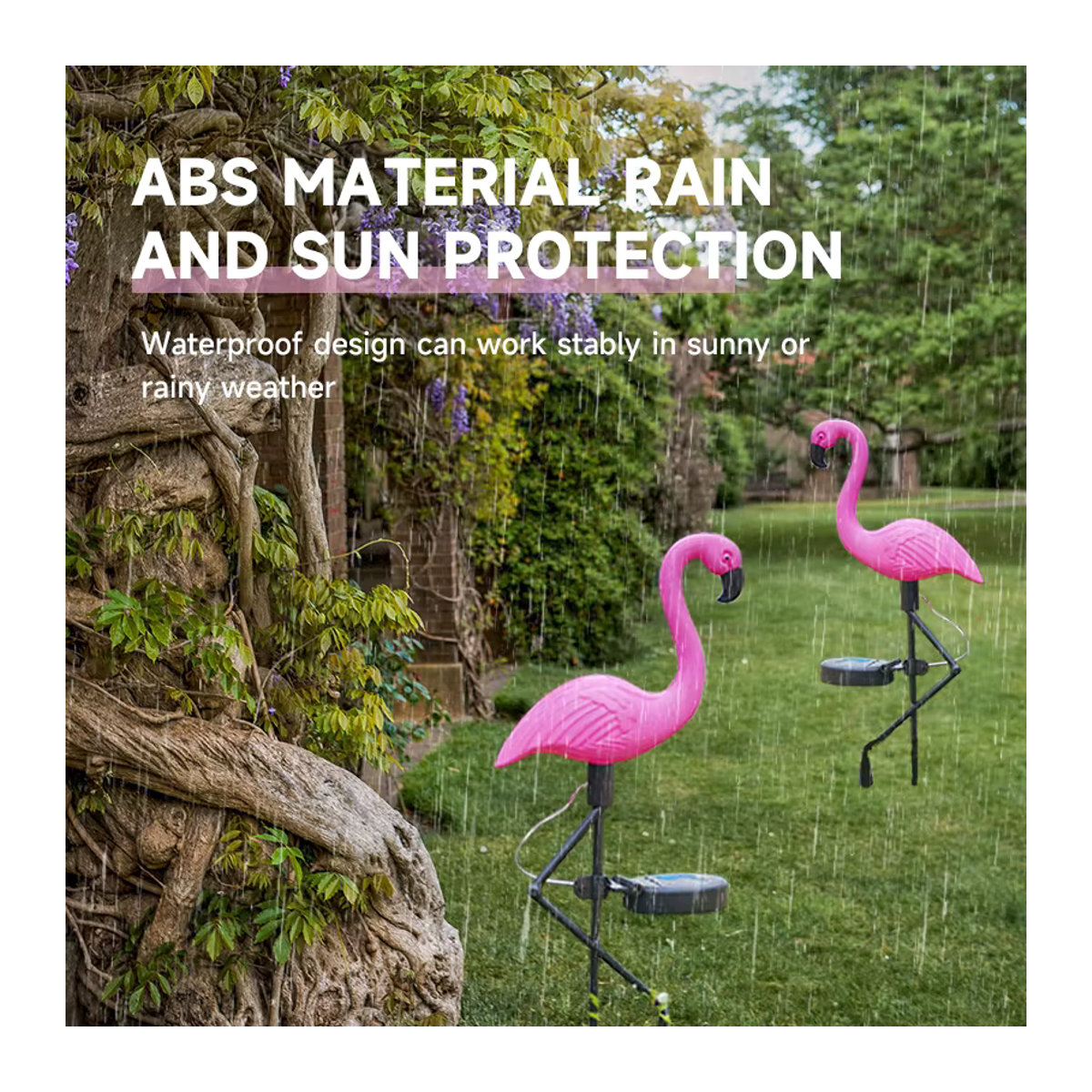 Rosa Flamingo Solarleuchte LED Garten Dekoration Wasserdicht für Terrasse und Gehweg - Bild 5