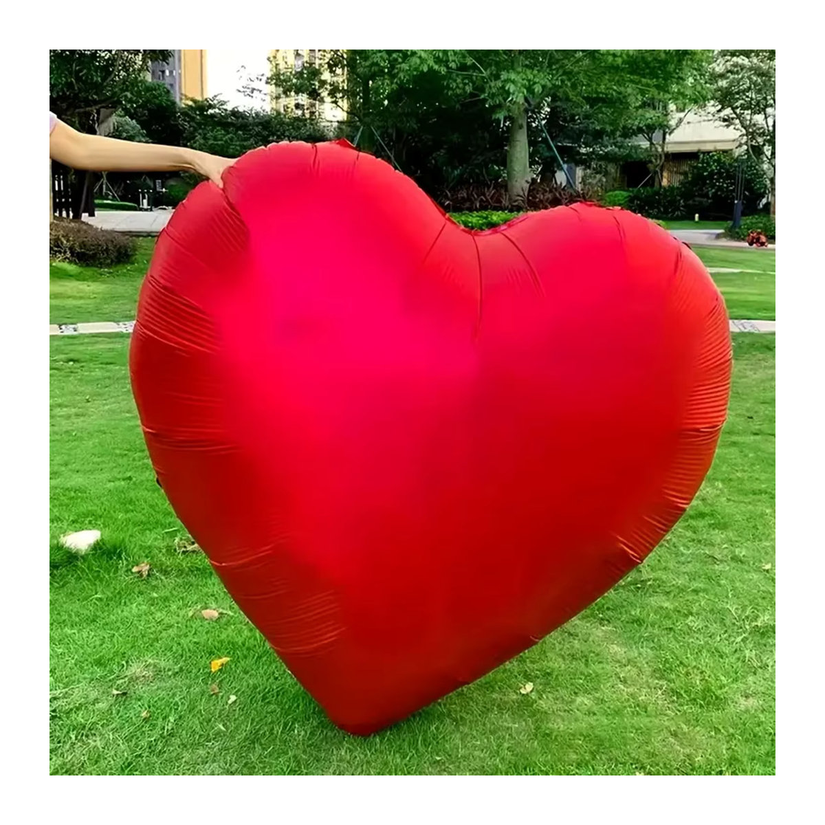 Rosa herzförmiger Folienballon für Valentinstag und Hochzeit, 1 Stück, Durchmesser: 152,4 cm - Bild 2
