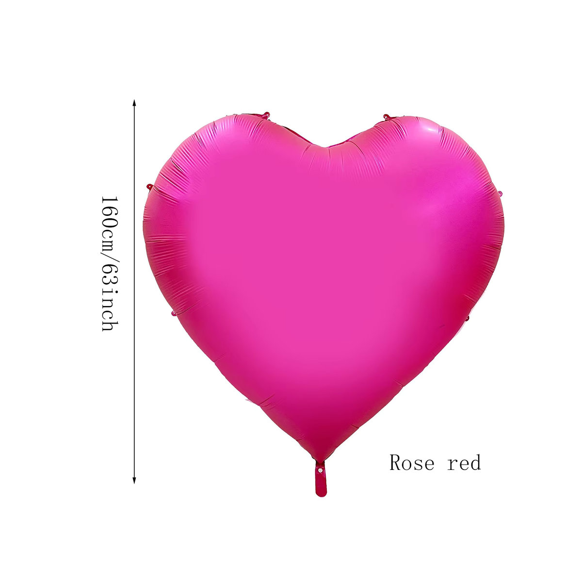 Rosa herzförmiger Folienballon für Valentinstag und Hochzeit, 1 Stück, Durchmesser: 152,4 cm - Bild 5