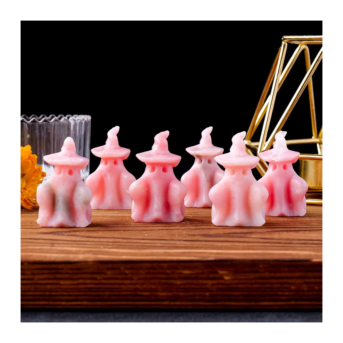 Rosa Kristall Opal Geist als dekoratives Halloween Ornament aus Kunstharz und Stein - Bild 6