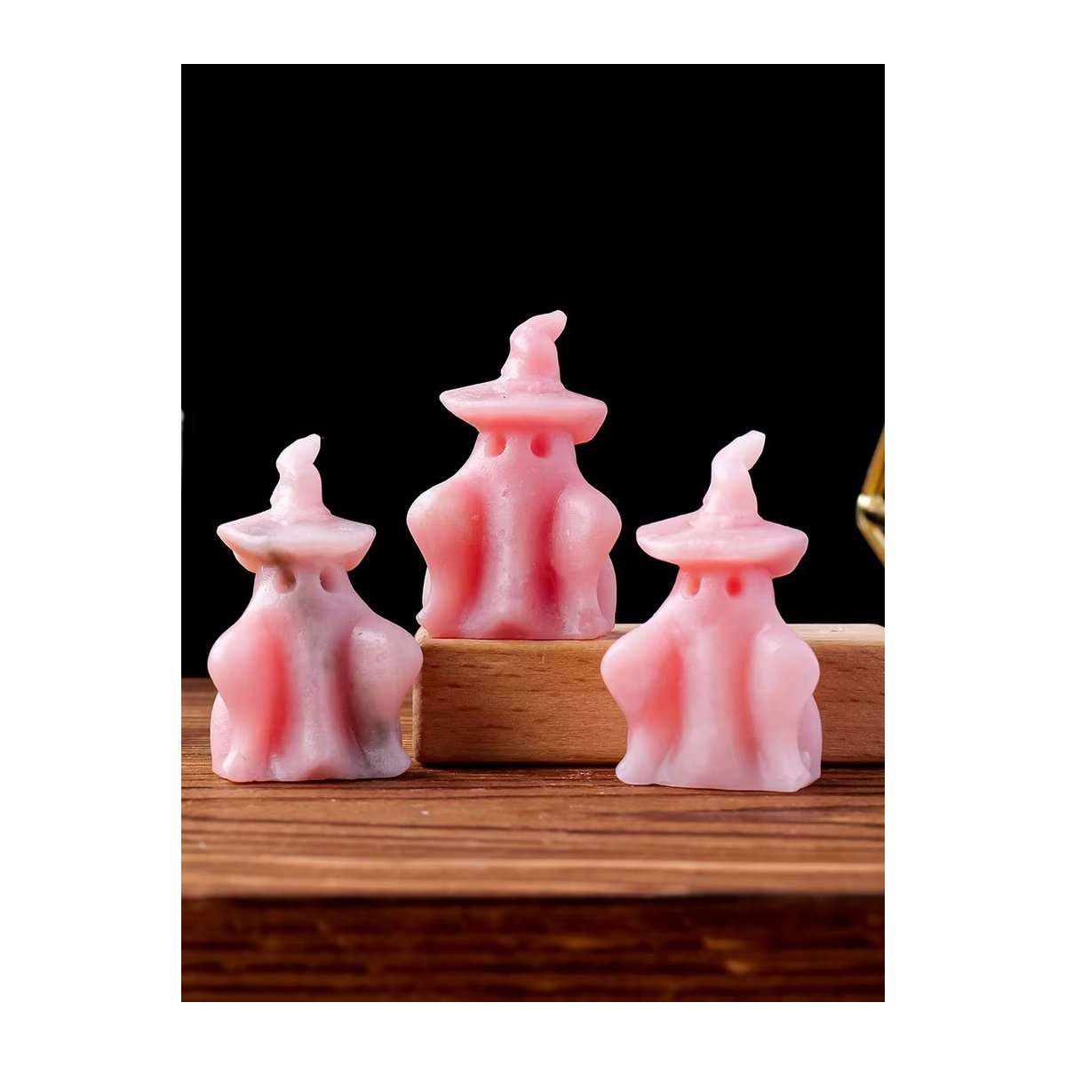 Rosa Kristall Opal Geist als dekoratives Halloween Ornament aus Kunstharz und Stein - Bild 7