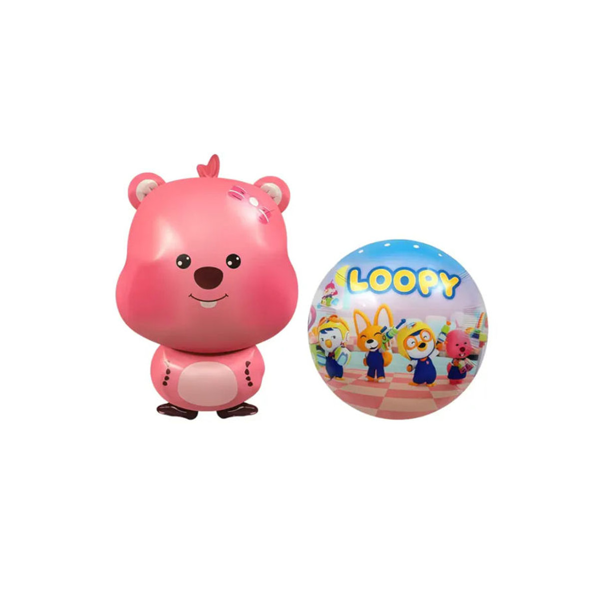 Rosa Loopy-förmiger Aluminiumfolienballon von Pororo als niedliche Dekoration für Kindergeburtstage und Foto-Requisiten - Bild 5