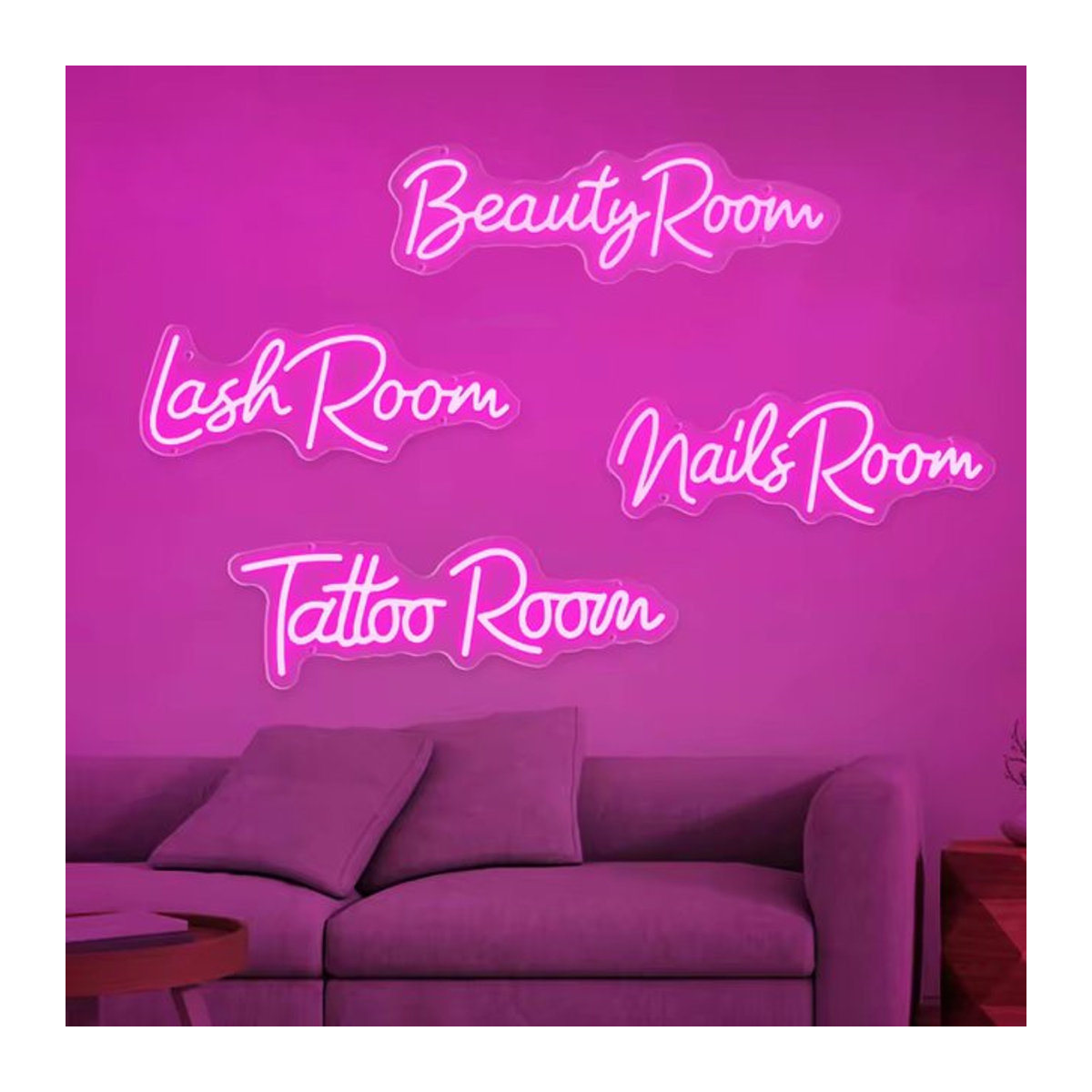 Rosa Neon LED Wandkunst zur Dekoration für Beauty-Salons, Nagelstudios und Tattoo-Studios - Bild 1