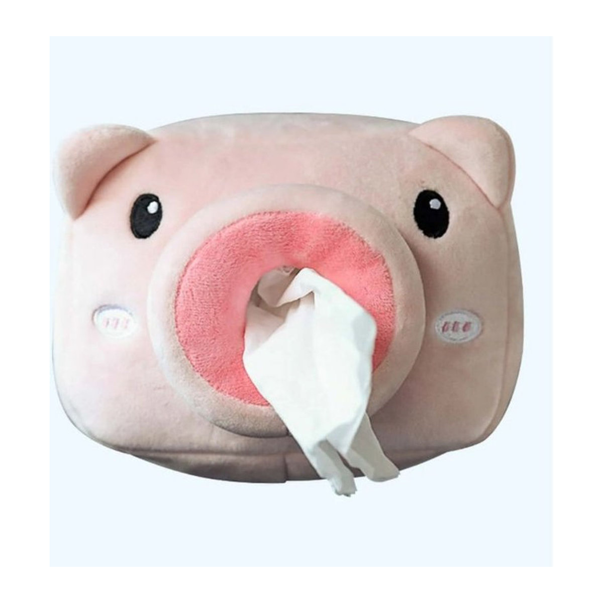 Rosa Taschentuchbox für das Auto mit Cartoon Schwein Design aus Textil - Bild 1
