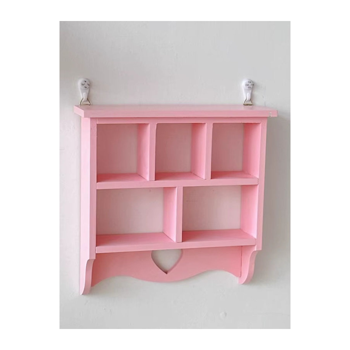 Rosa Wand-Aufbewahrungsregale aus Holz für Kinderzimmer und Schlafzimmer zur Dekoration von Figuren, Puppen und Schmuck - Bild 2