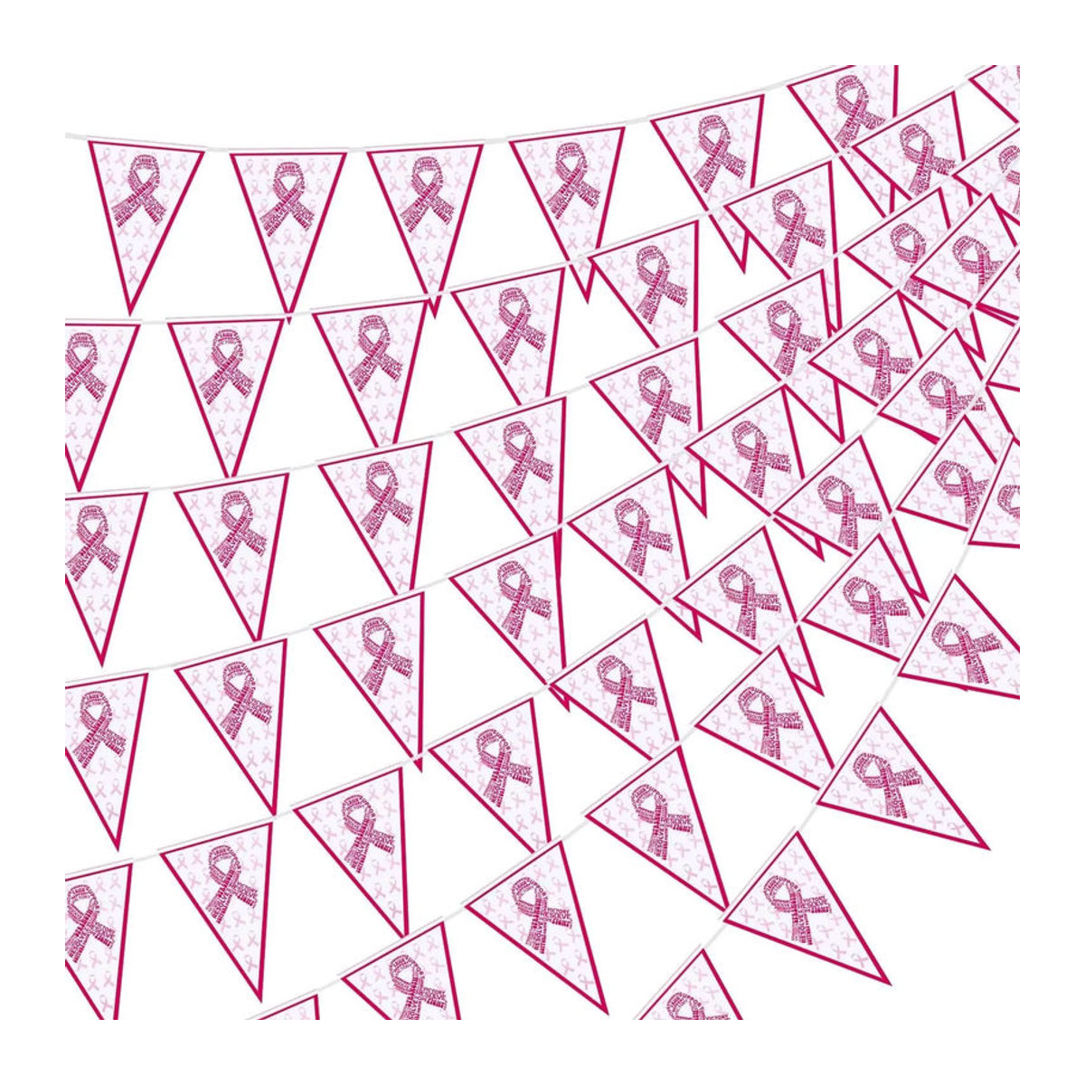 Rosa Wimpel-Banner zur Unterstützung des Brustkrebs-Bewusstseins aus Textil mit 48 Meter Länge - Bild 6