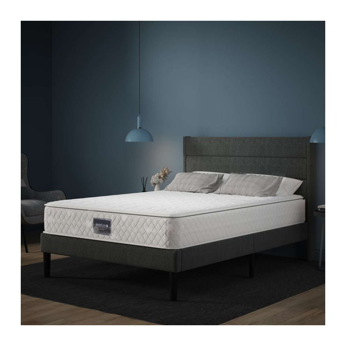 Rosahqnda Federkernmatratze mit atmungsaktivem Schaumstoff, Härtegrad H3, weiß, B: 90 cm, L: 200 cm, H: 200 cm - Bild 1