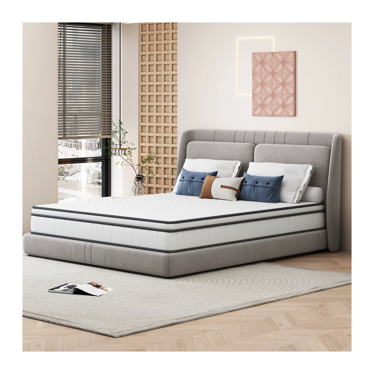 Rosahqnda Taschenfederkernmatratze mit Memory-Schaum in Weiß, B/T/H: 90 x 200 x 20 cm oder 140 x 200 x 20 cm - Bild 2