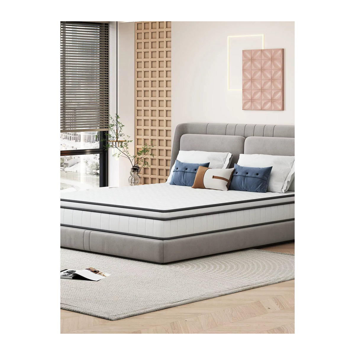 Rosahqnda Taschenfederkernmatratze mit Memory-Schaum in Weiß, B/T/H: 90 x 200 x 20 cm oder 140 x 200 x 20 cm - Bild 6