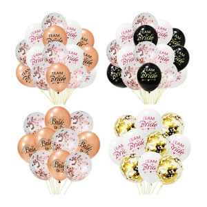 Roségold Konfetti Luftballons Set für die Hochzeit mit Team Braut Dekoration in Rosa und Glanz-Optik