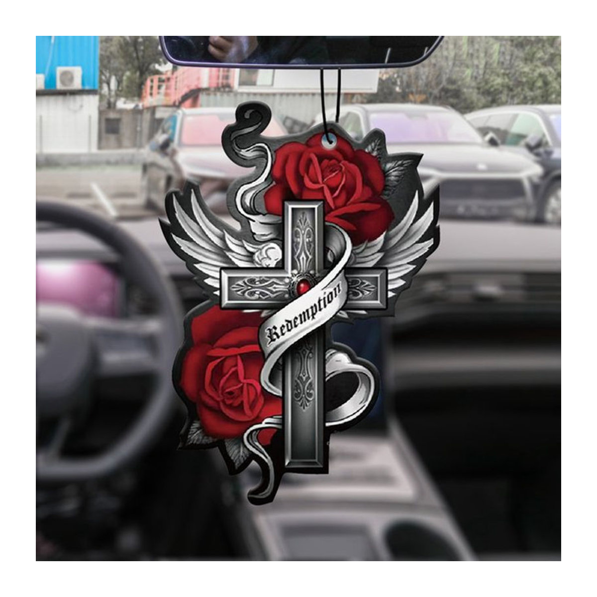 Rosenblüten Auto-Dufttabletten und Lufterfrischer für Rückspiegel oder Kleiderschrank mit floralem Duft in Mehrfarbig - Bild 1