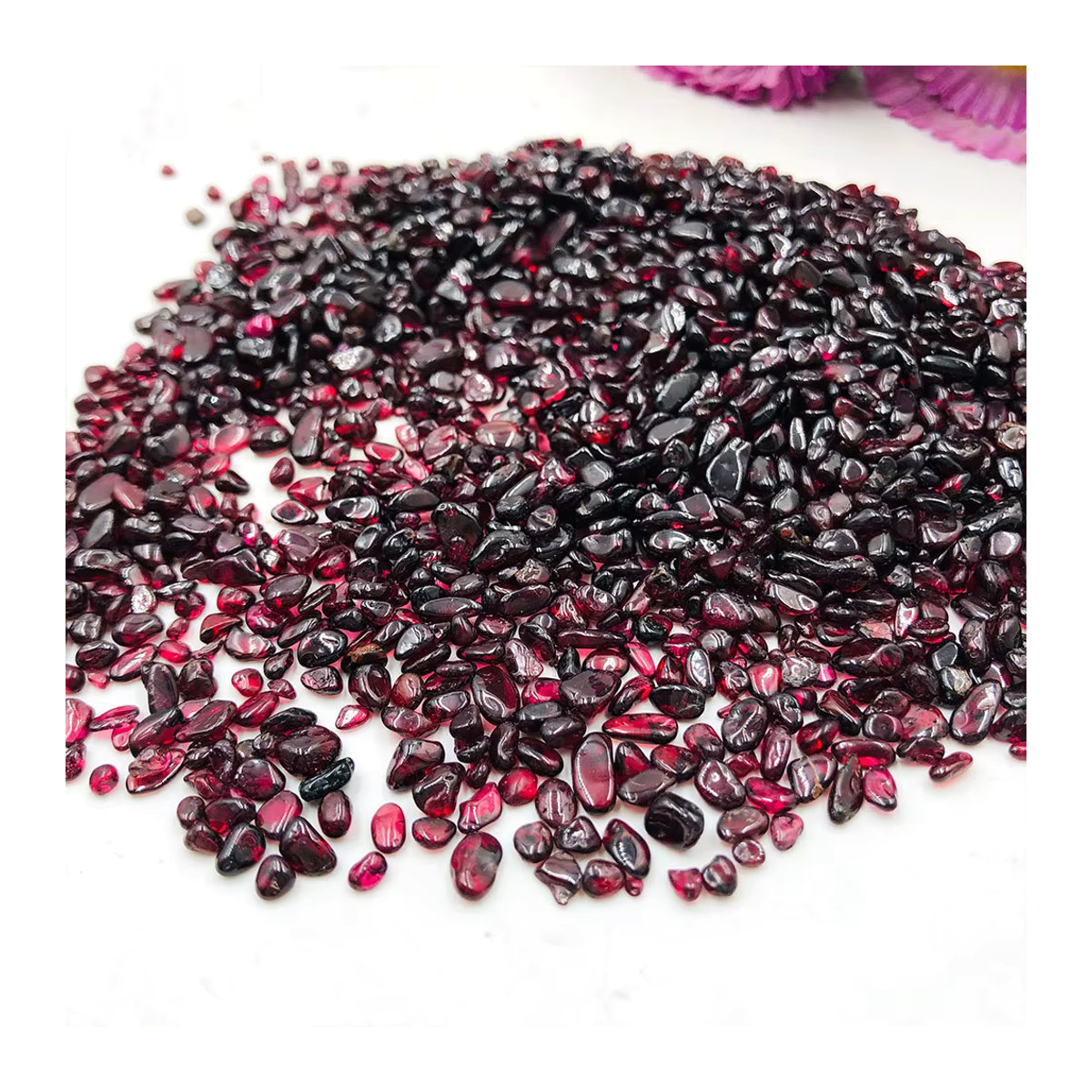 Roter Granat Kristallstein als Chip Kies für Chakra und Dekoration, 100 g - Bild 2