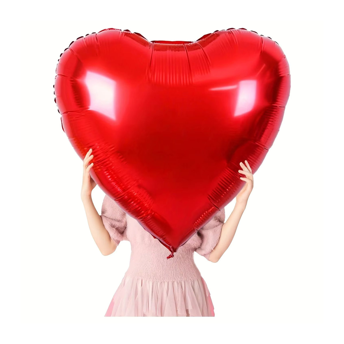 Roter Herzballon mit Schnur für deine Valentinstagsdekoration, 32 Zoll - Bild 3