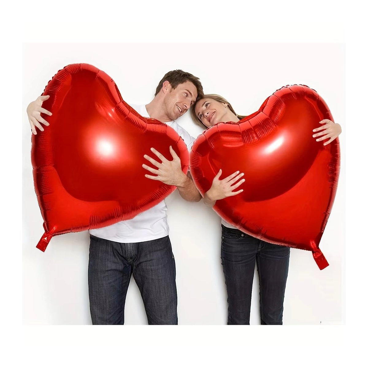 Roter Herzballon mit Schnur für deine Valentinstagsdekoration, 32 Zoll - Bild 5