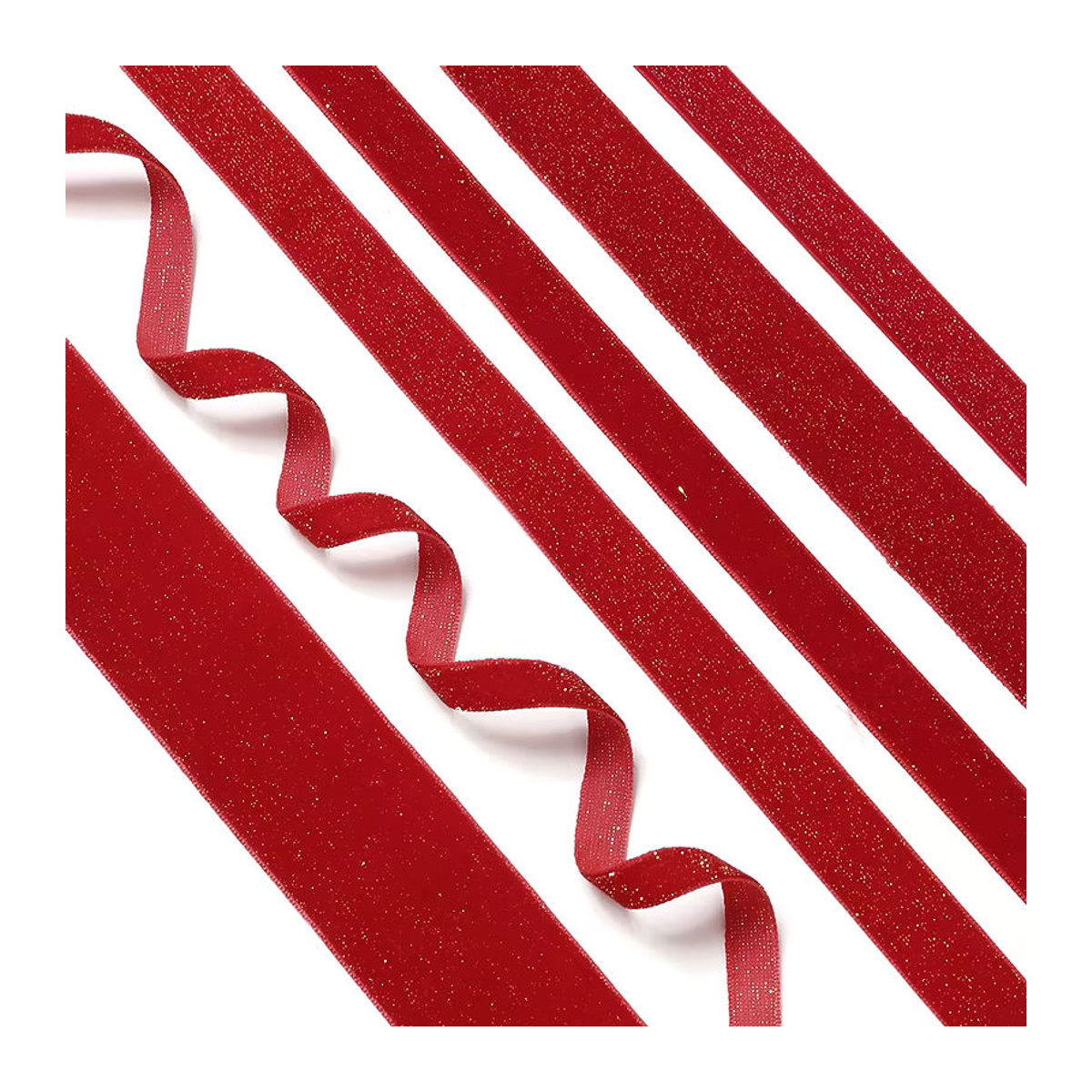 Rotes Textilband für Weihnachtsdekoration und Hochzeiten, 5 m Rolle - Bild 4