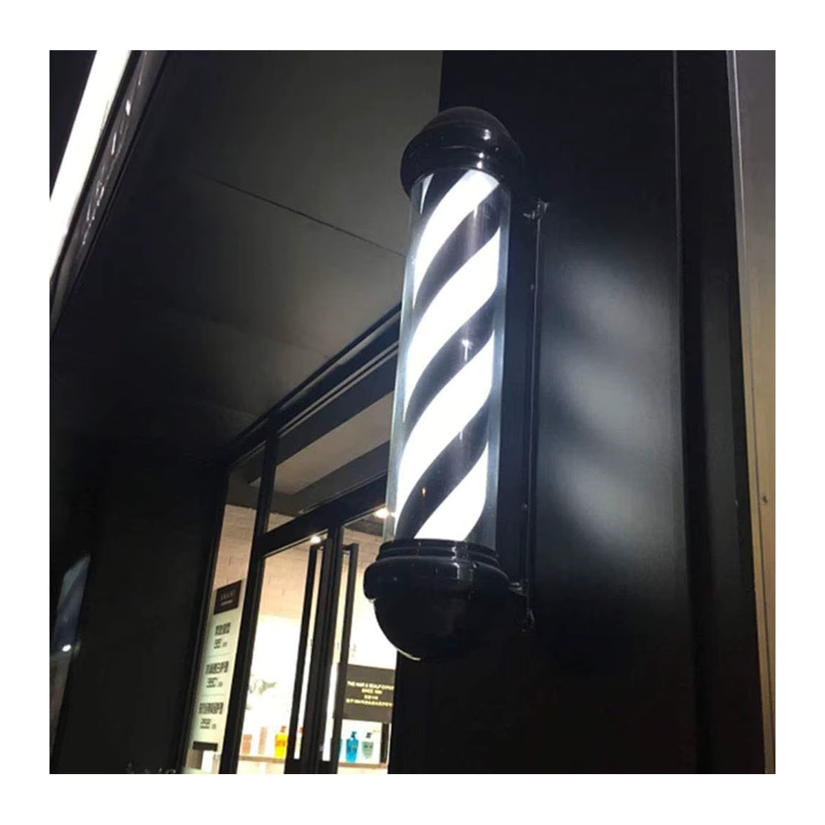 Rotierende LED Wandleuchte für Friseursalons in Schwarz-Weiß, 73 cm Höhe - Bild 4