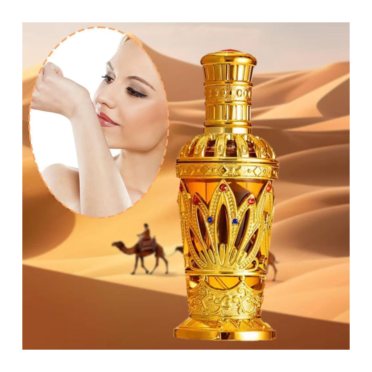 Roxelis Luxusparfüm Orientalisch Gold Unisex mit holzigem Duft und geometrischem Glasflakon - Bild 1