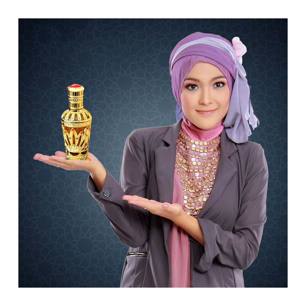 Roxelis Luxusparfüm Orientalisch Gold Unisex mit holzigem Duft und geometrischem Glasflakon - Bild 3