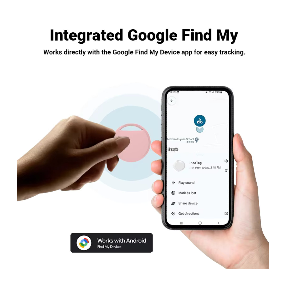 RSH Bluetooth GPS Tracker Smart Tag für Android und Google Find My Device App als Schlüssel Finder und Pet Locator in Weiß oder Bunt - Bild 2