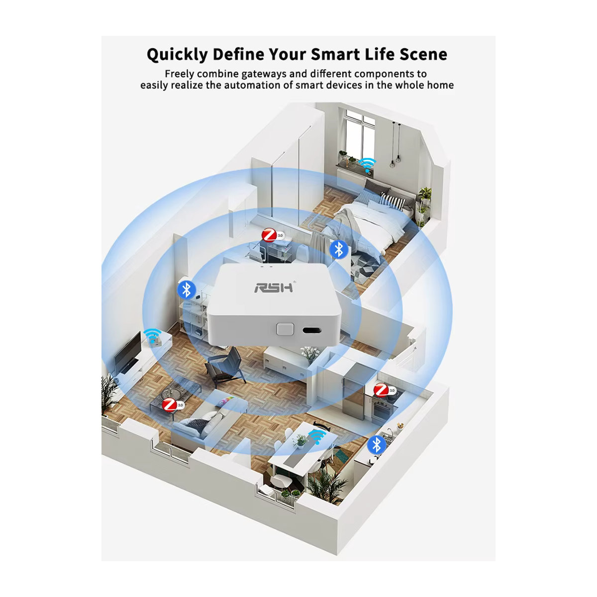 RSH Tuya Multi Mode ZigBee Bluetooth Gateway Hub Smart Home Brücke für Alexa und Google Home in Grau oder Weiß - Bild 6