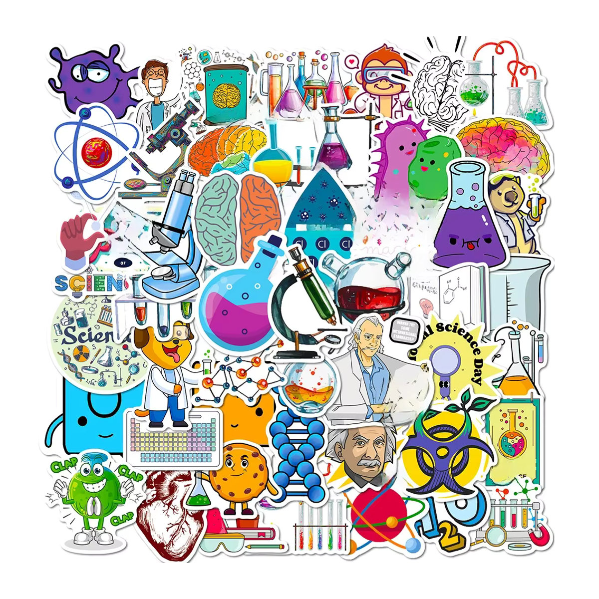 Rspctou Cartoon Aufkleber Set für Chemie Biologie und Labor in Mehrfarbig - Bild 5