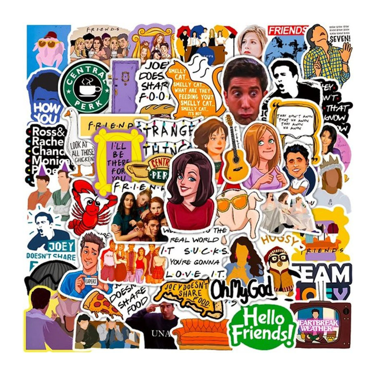 Rspctou Cartoon Aufkleber Set für Laptop, Kühlschrank und Notebook, Mehrfarbig - Bild 1