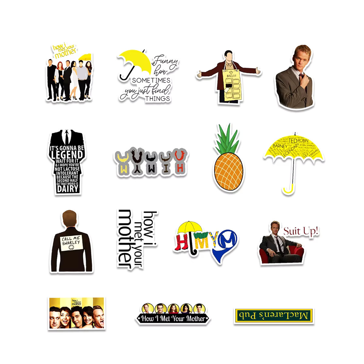 Rspctou How I Met Your Mother Aufkleber Set, mehrfarbige Cartoon-Sticker für Laptop, Sammelalbum und DIY-Projekte, 10 Stück - Bild 5