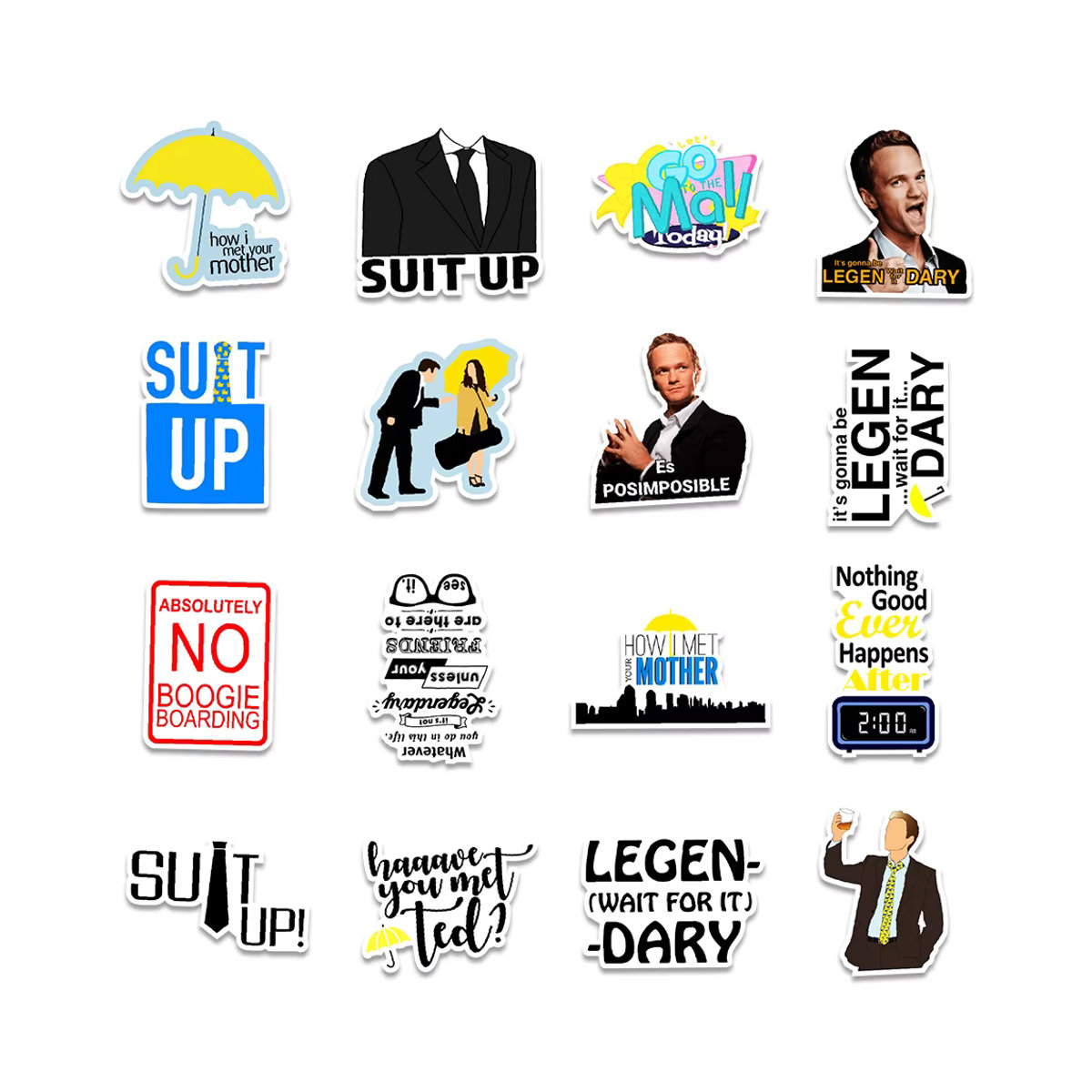 Rspctou How I Met Your Mother Aufkleber Set, mehrfarbige Cartoon-Sticker für Laptop, Sammelalbum und DIY-Projekte, 10 Stück - Bild 6