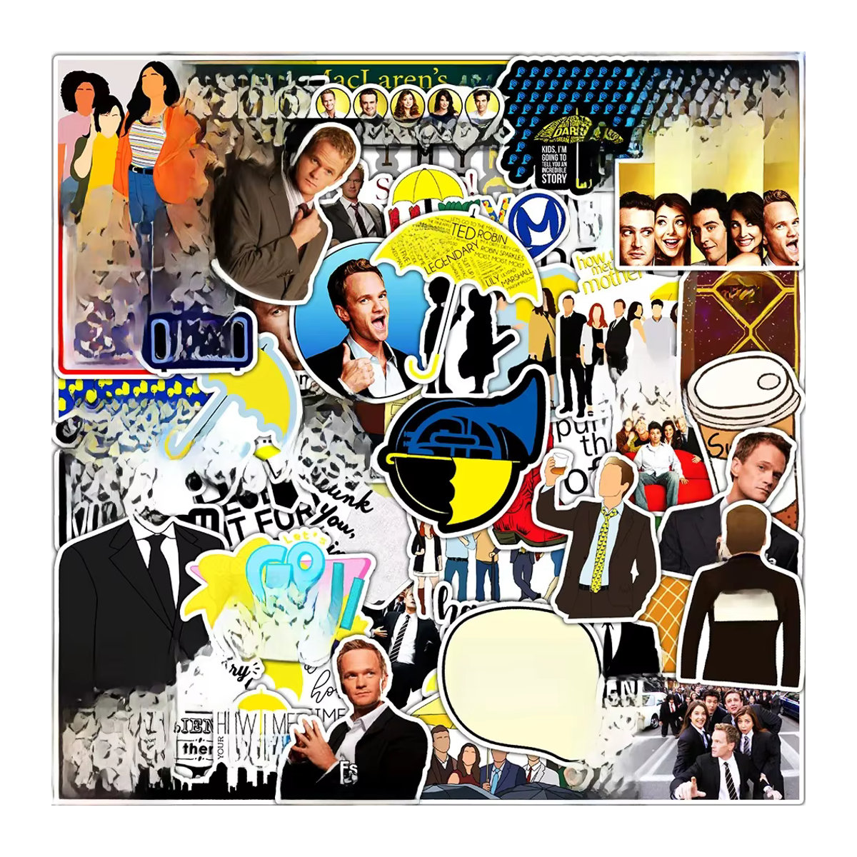 Rspctou How I Met Your Mother Aufkleber Set, mehrfarbige Cartoon-Sticker für Laptop, Sammelalbum und DIY-Projekte, 10 Stück - Bild 7