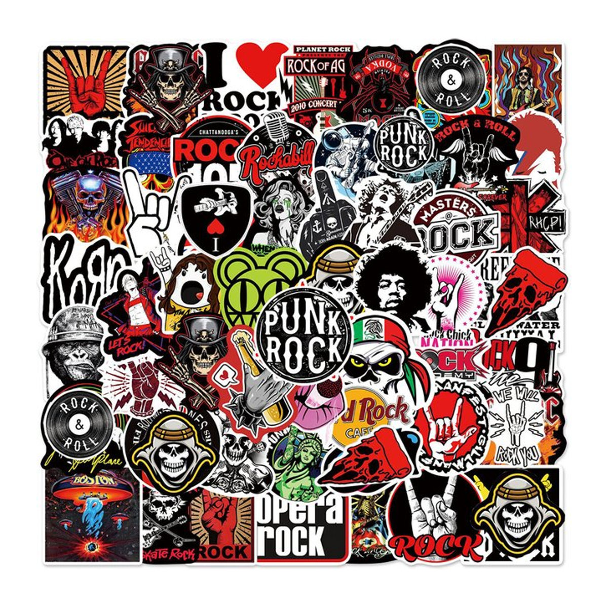 Rspctou Rockmusik Graffiti Vinyl Aufkleber Set mit klassischen Band-Motiven in Mehrfarbig für DIY-Projekte und Dekoration - Bild 1