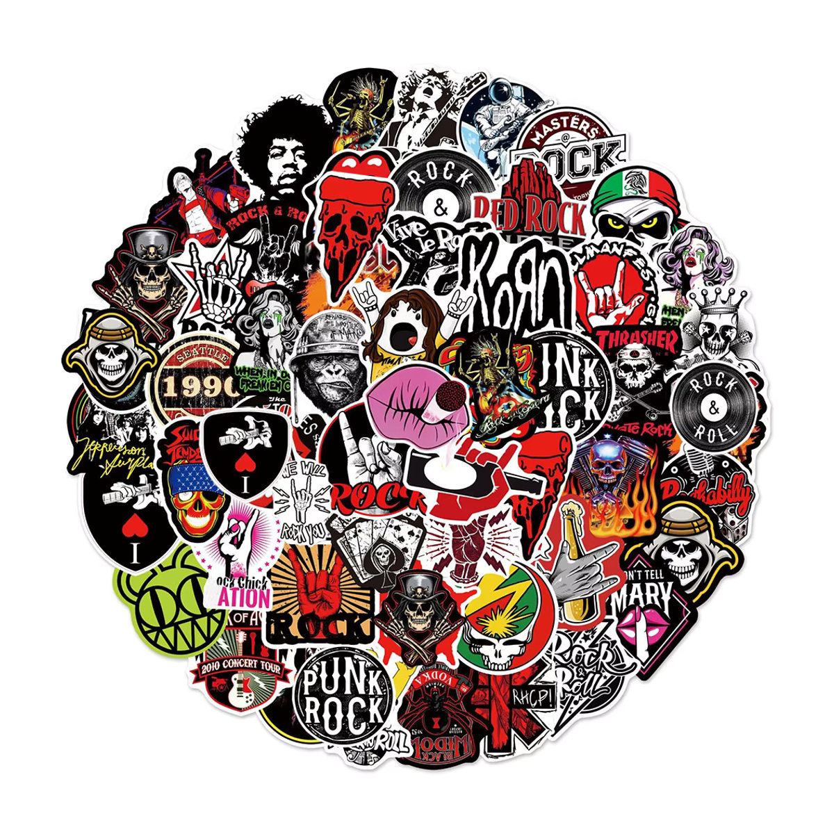 Rspctou Rockmusik Graffiti Vinyl Aufkleber Set mit klassischen Band-Motiven in Mehrfarbig für DIY-Projekte und Dekoration - Bild 2