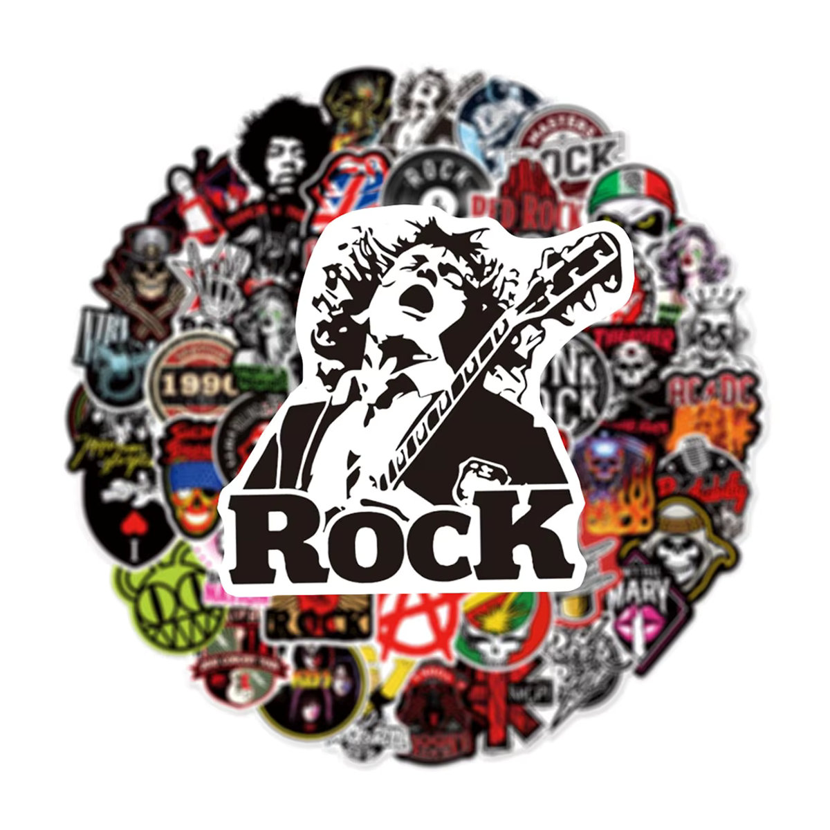 Rspctou Rockmusik Graffiti Vinyl Aufkleber Set mit klassischen Band-Motiven in Mehrfarbig für DIY-Projekte und Dekoration - Bild 3
