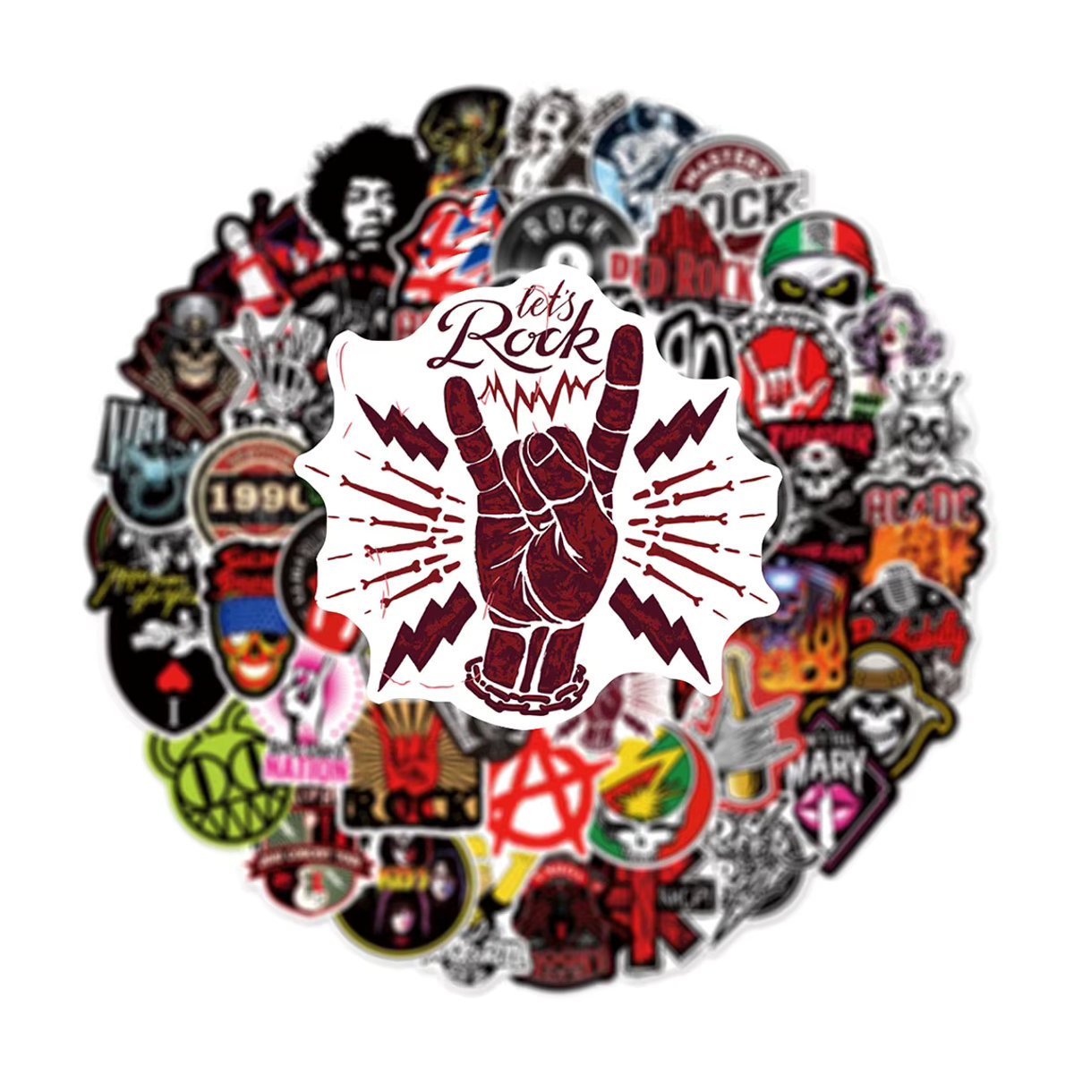 Rspctou Rockmusik Graffiti Vinyl Aufkleber Set mit klassischen Band-Motiven in Mehrfarbig für DIY-Projekte und Dekoration - Bild 5