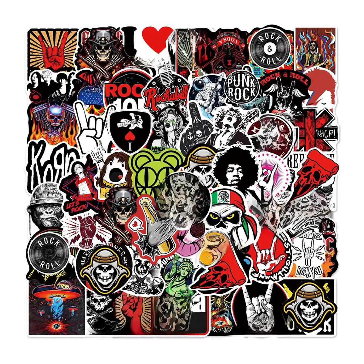 Rspctou Rockmusik Graffiti Vinyl Aufkleber Set mit klassischen Band-Motiven in Mehrfarbig für DIY-Projekte und Dekoration - Bild 7