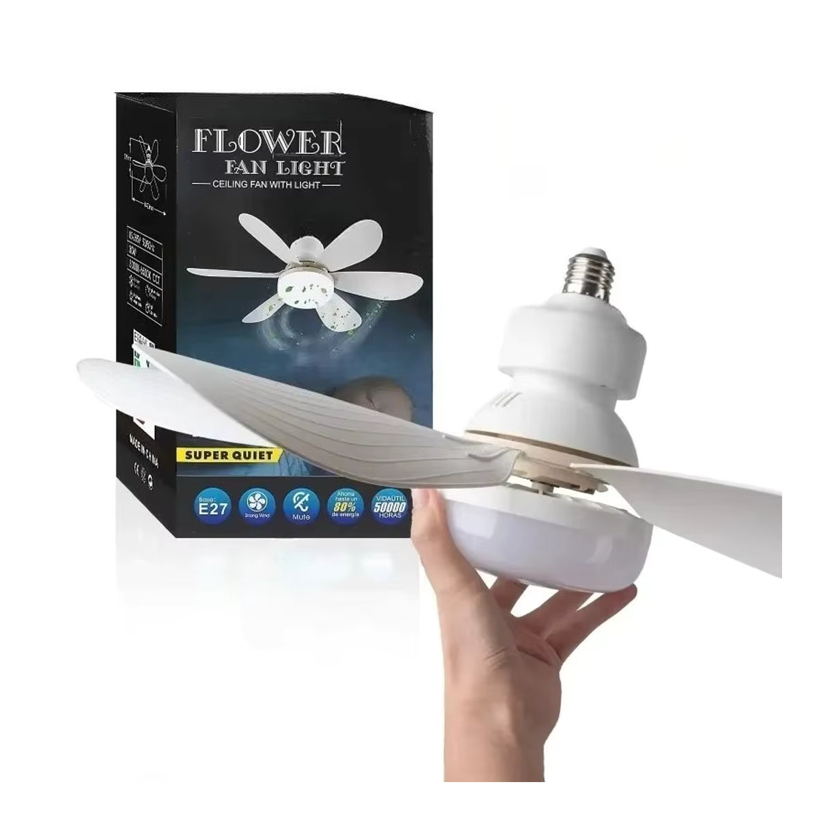 RTONTR LED Deckenventilator-Leuchte mit Fernbedienung und Dimmfunktion, 30W, E27, Modern, Durchmesser: 42 cm - Bild 3