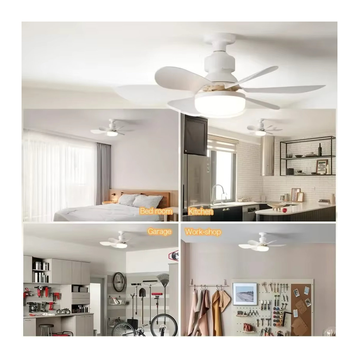 RTONTR LED Deckenventilator-Leuchte mit Fernbedienung und Dimmfunktion, 30W, E27, Modern, Durchmesser: 42 cm - Bild 4