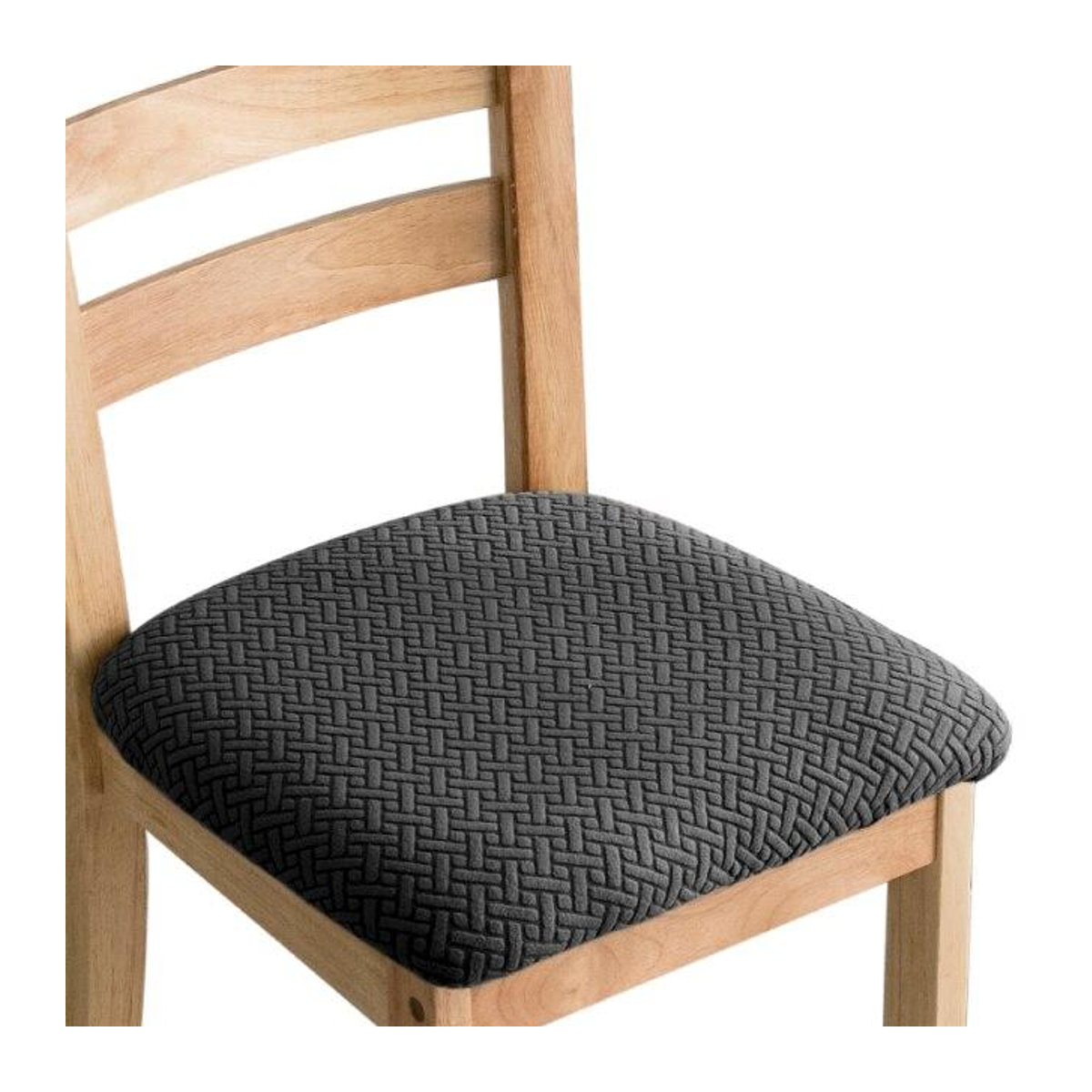 RTTIME Spandex Esszimmer Stuhl Sitzbezug abnehmbar und waschbar in Schwarz - Bild 2
