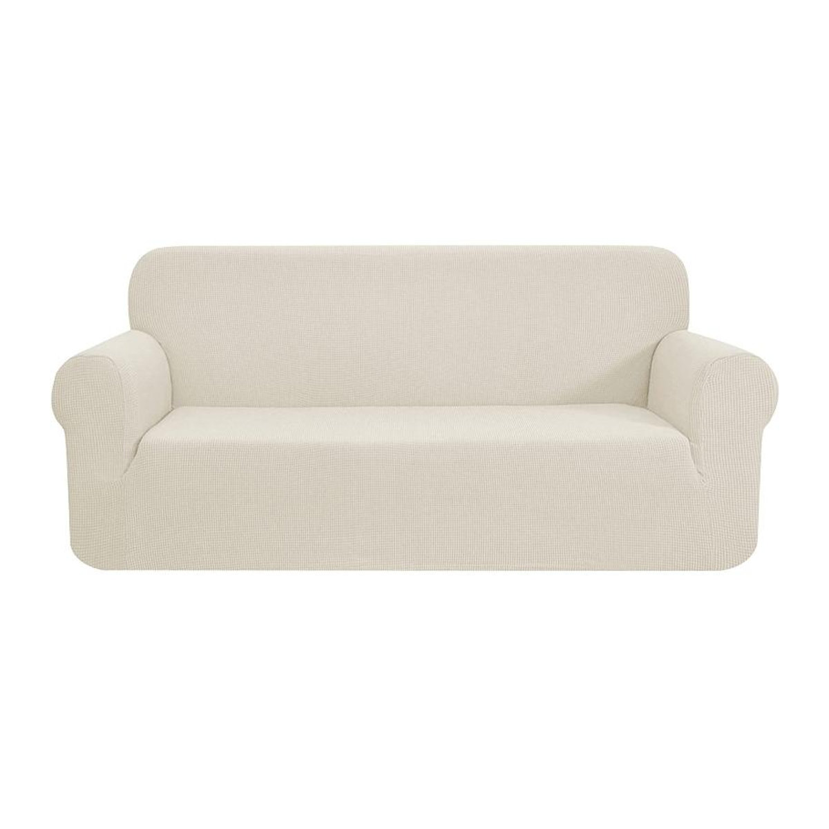 RTTIME Stretch-Polar-Fleece Sofabezug für 1-Sitzer, elastischer Schonbezug für Sessel und Ecksofas, hellbraun - Bild 2