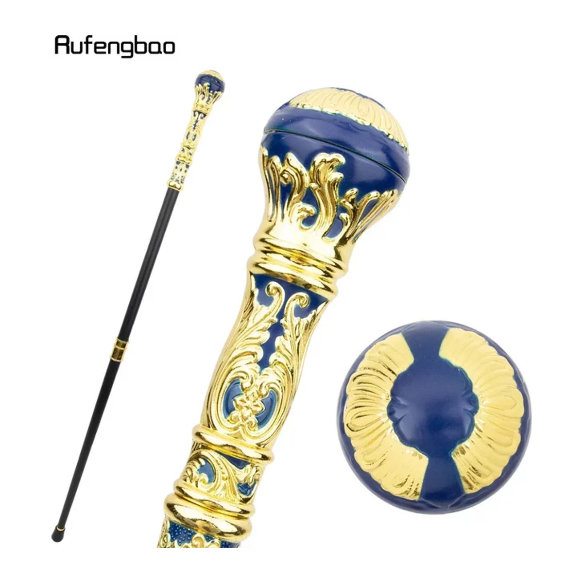 Rufengbao Performance-Bühnenstock in Gold und Blau mit rundem Griff, Höhe: 93 cm - Bild 1