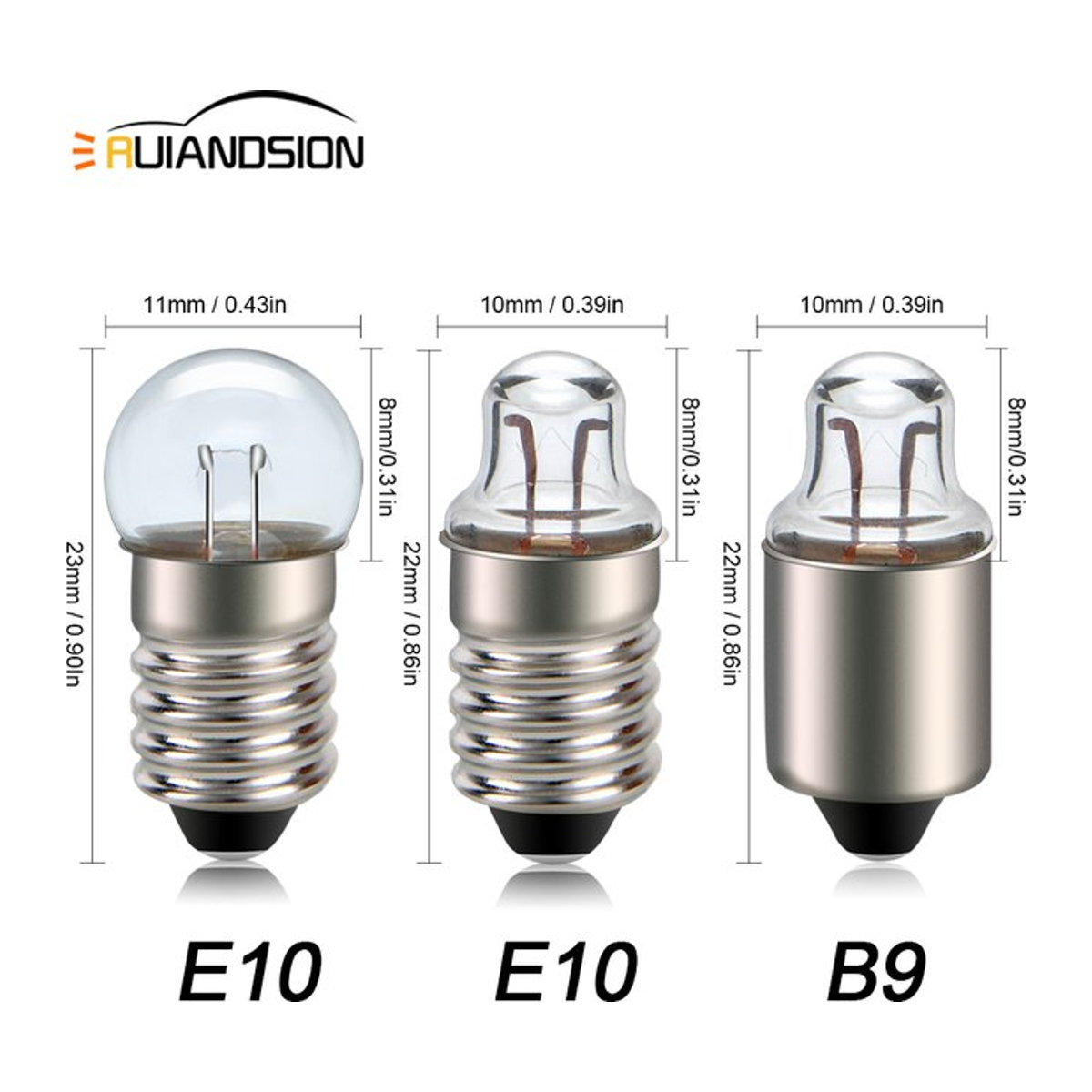 Ruiandsion 10er Set E10 B9 Halogen Lampen Warmweiß für Experimente und Taschenlampen - Bild 1