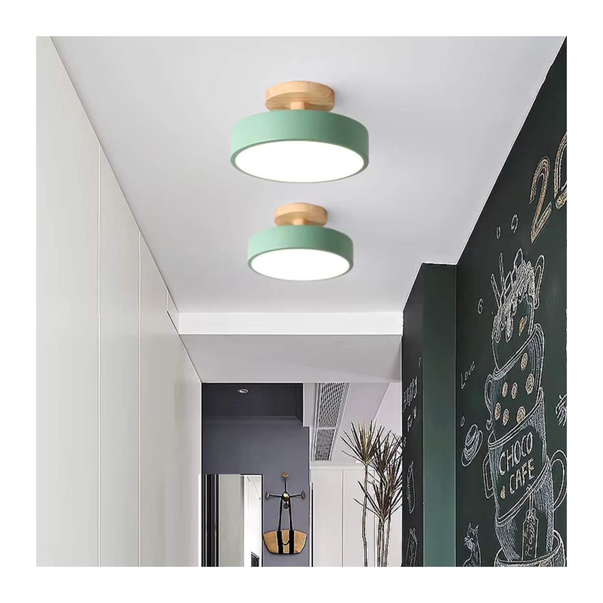 Runde Deckenleuchte aus Holz im skandinavischen Industrial Design von ONEYLTT in Bunt - Bild 3
