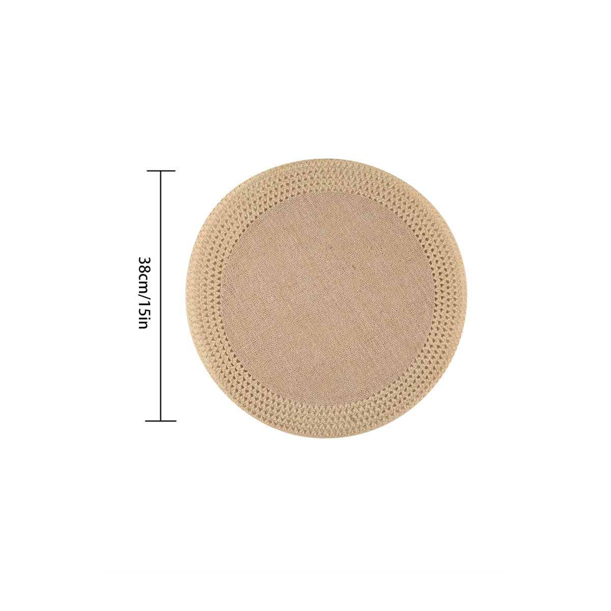 Runde Jute Tischsets mit Hohlkante in Beige für Wärmedämmung und Dekoration - Bild 2