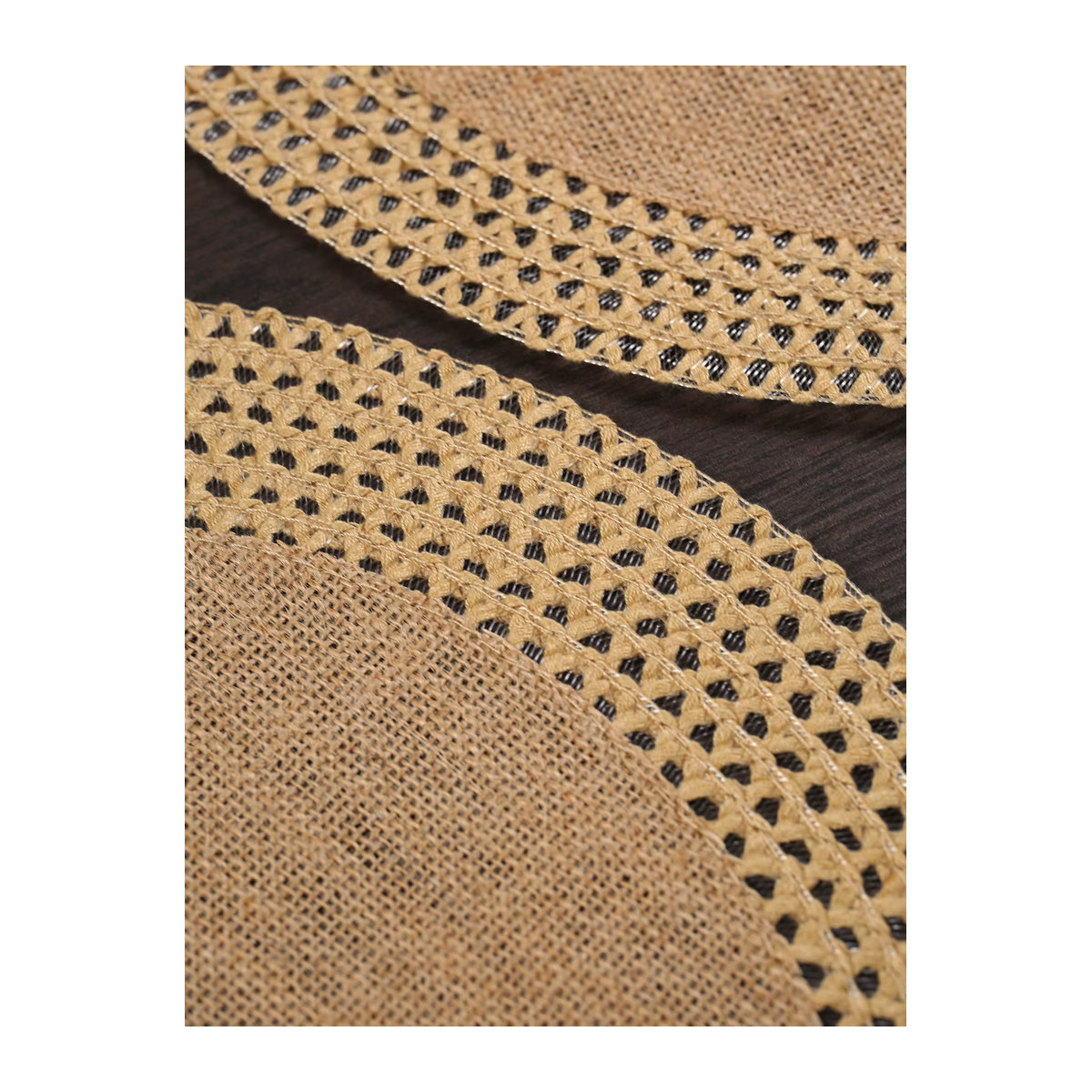 Runde Jute Tischsets mit Hohlkante in Beige für Wärmedämmung und Dekoration - Bild 3