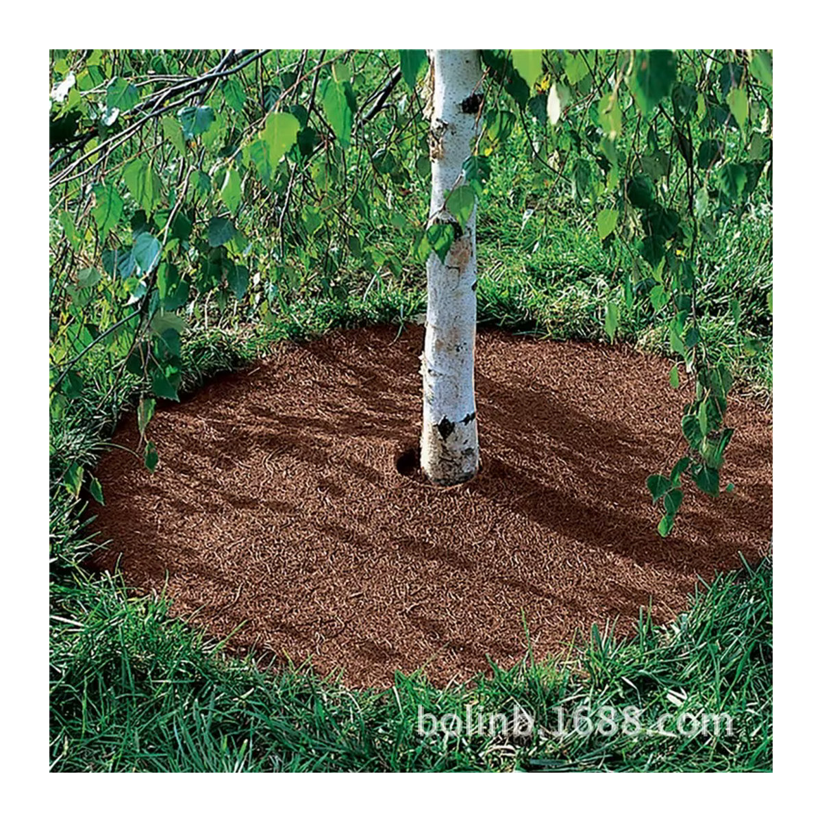Runde Kokosfaser Mulchmatte als Unkrautvlies und Stammprotektor für deinen Garten in 5 Größen - Bild 5