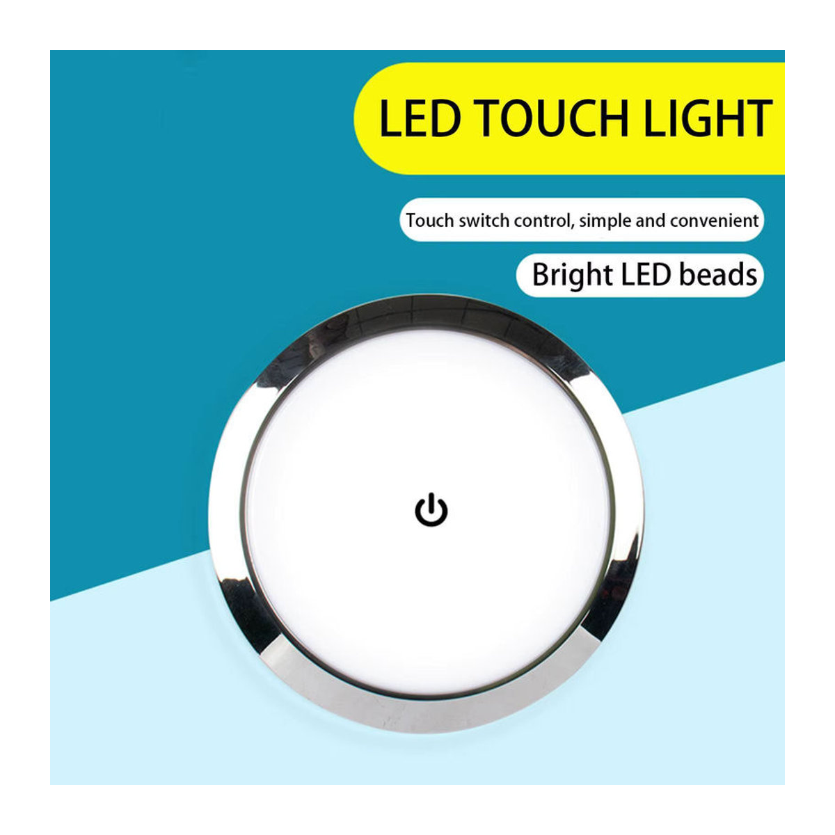 Runde LED Deckenlampe für Camper und Boote mit Schalter, 5W, 12V/24V, Weiß - Bild 2