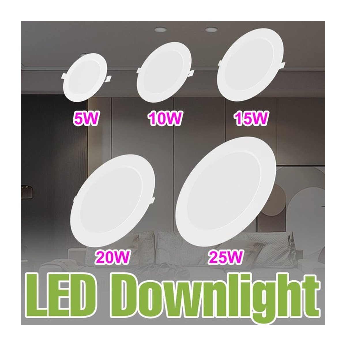 Runde LED Einbaustrahler 25W Deckenleuchte in Weiß mit Kaltweiß 6000K für Wohnzimmer und Küche - Bild 1