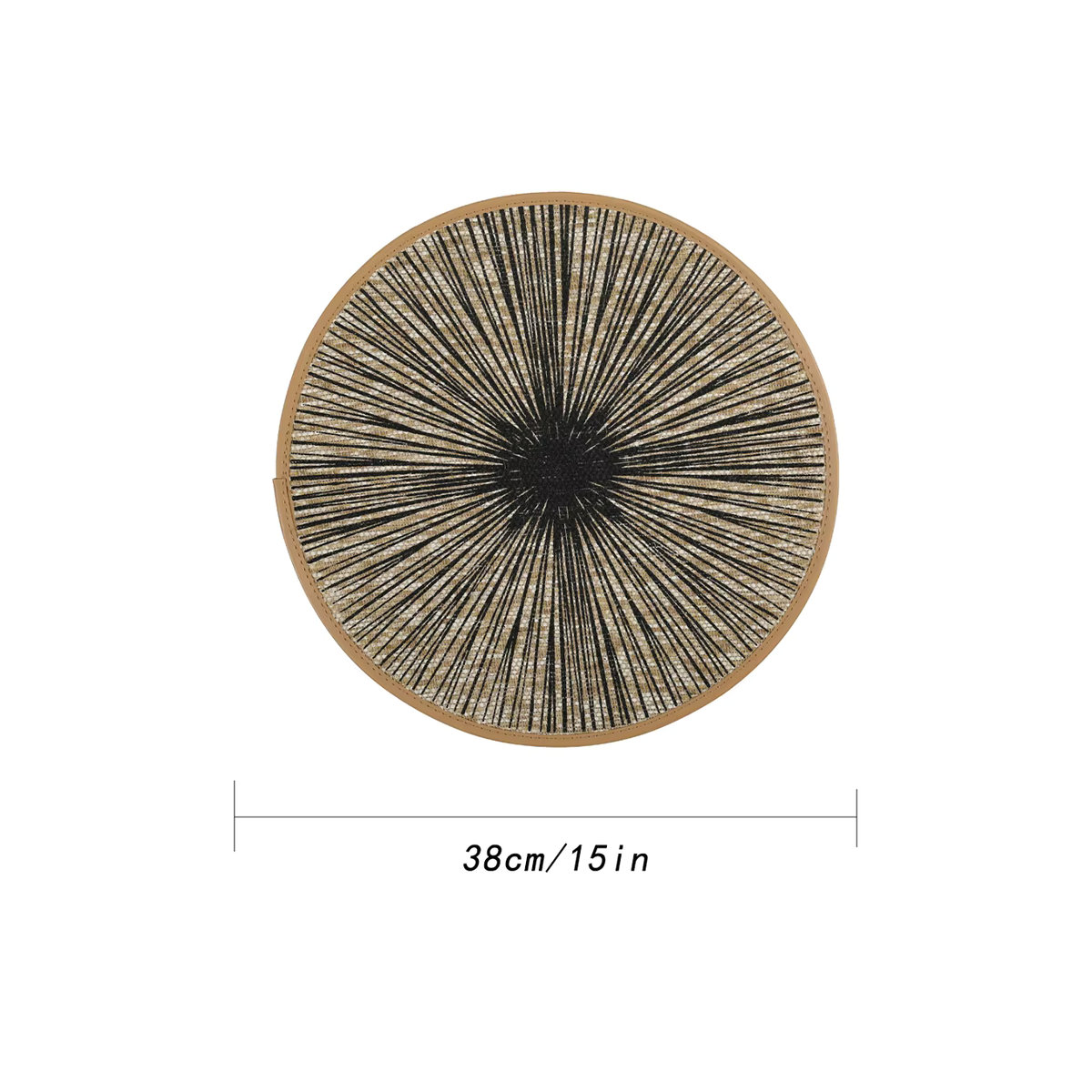 Runde Makramee-Tischsets aus Jute in Beige und Weiß, Durchmesser: 38,1 cm - Bild 4