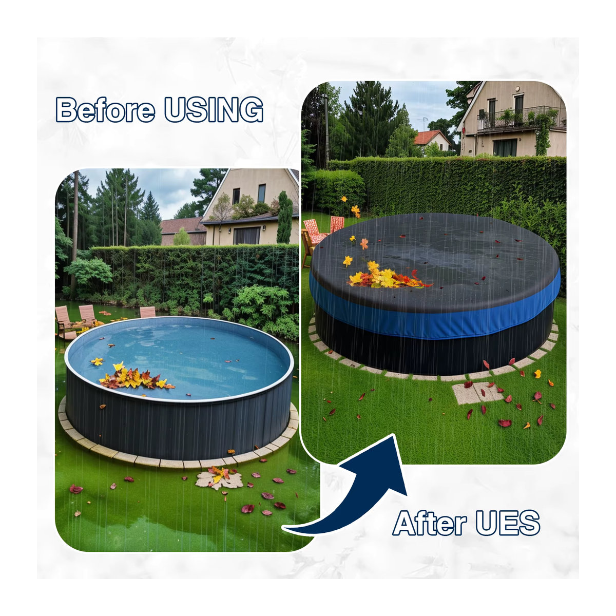 Runde Poolabdeckung aus Oxford-Stoff für oberirdische Pools, wasserdicht und staubdicht, Durchmesser: 5,5 m (18ft) - Bild 4