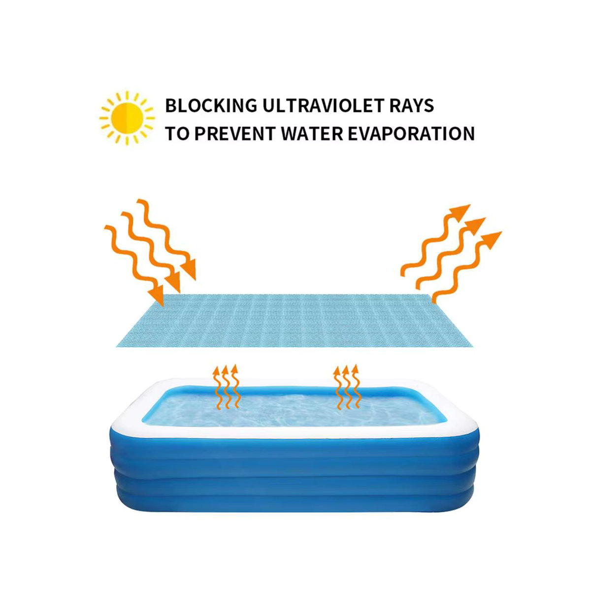 Runde Solar-Poolabdeckung mit Blasenisolierung und UV-Schutz in Blau - Bild 2